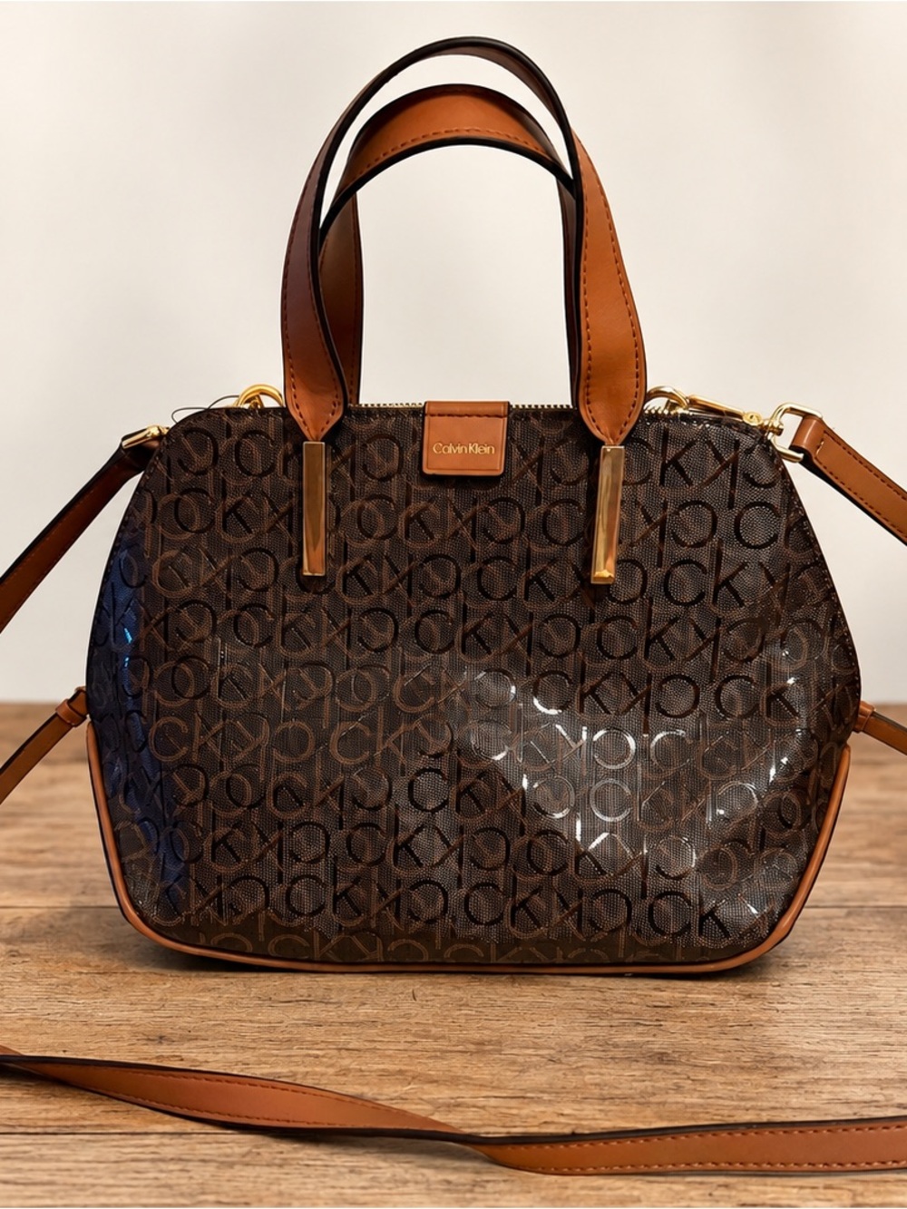 Calvin Klein Audrey Monogram Satchel – New, Tags Included (Detached)